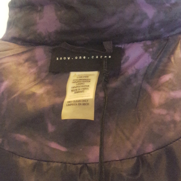 Know One Cares tie dye puffer jacket - Picture 7 of 8
